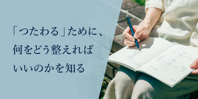 「つたわる」ために、何をどう整えればいいのかを知る